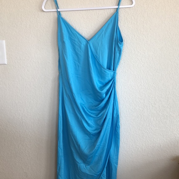 BCBGeneration Satin Dress IN Azule size 6 blue - Picture 5 of 13